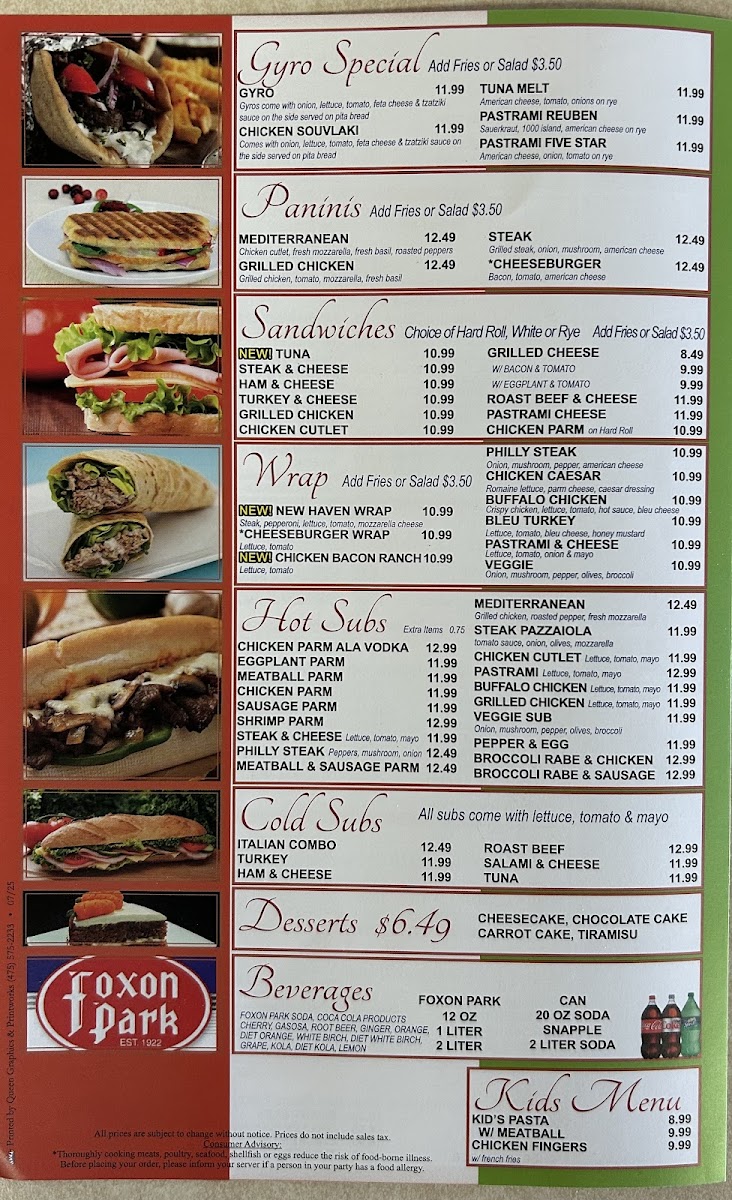 Menu Minervini's Pizzeria-1