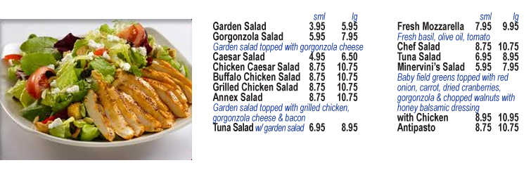 Menu Minervini's Pizzeria-10