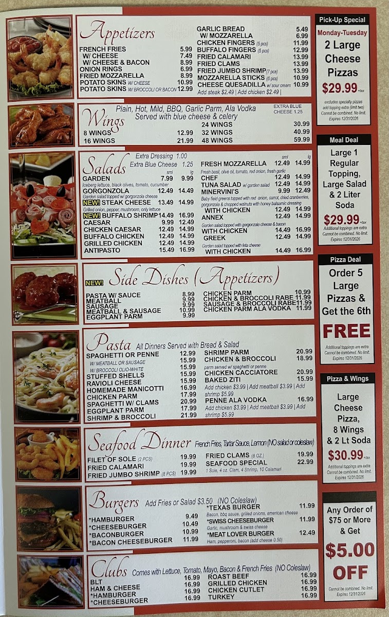 Menu Minervini's Pizzeria-2